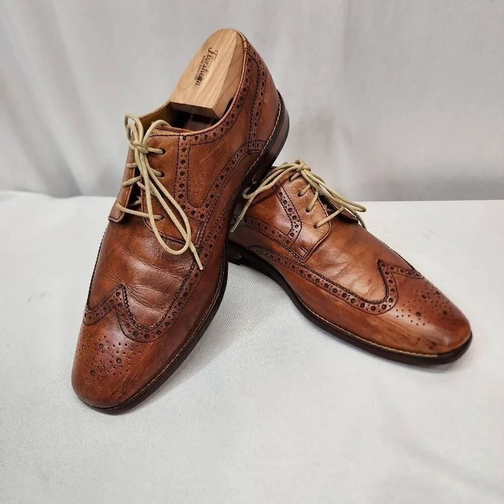 Cole Haan Morris Wingtip Oxford Men's Dress Shoe Size 10.5 M Brown Lace-up